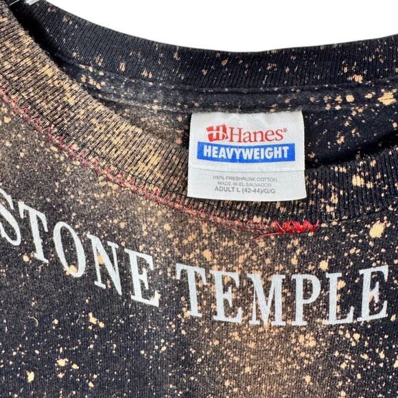 Reworked Stone Temple Pilots Band Cropped Graphic Tee Large Oversized Bleached - Picture 5 of 5